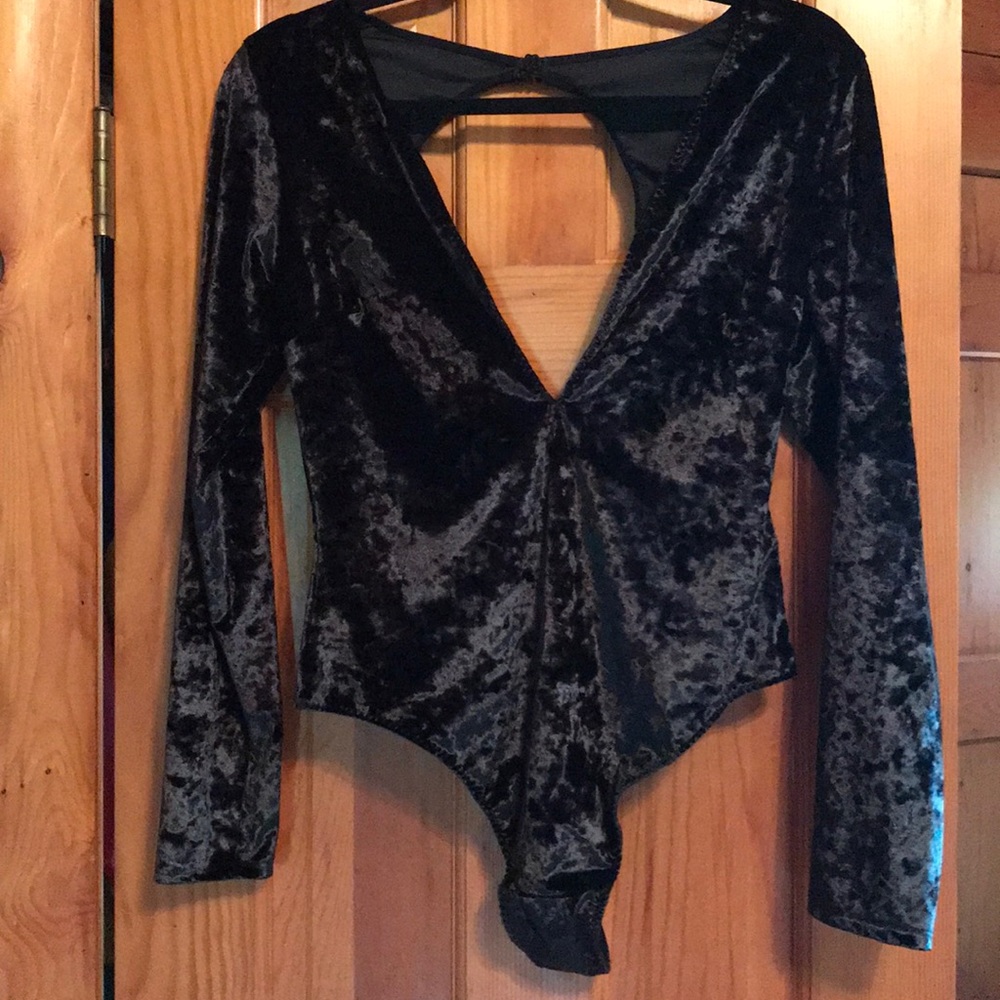 VS Black Velvet Bodysuit